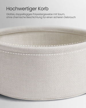 Beistelltisch Couchtisch rund mit Korb Grau