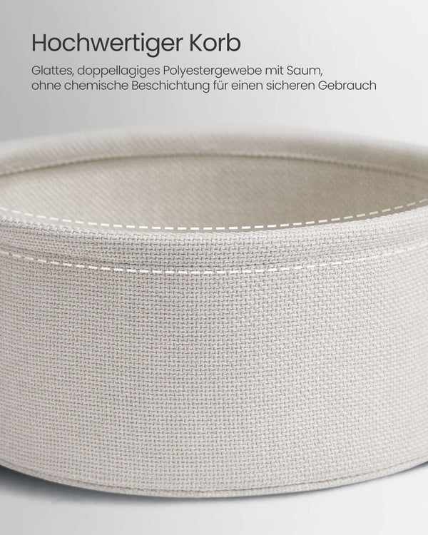 Beistelltisch Couchtisch rund mit Korb Grau