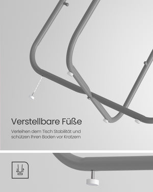 Beistelltisch Couchtisch rund mit Korb Grau