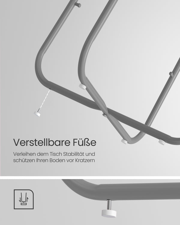 Beistelltisch Couchtisch rund mit Korb Grau