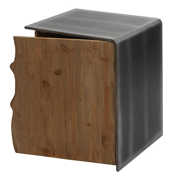 Beistelltisch Kommode Nachttisch Schrank Industrial Massivholz 60x50x40cm natur