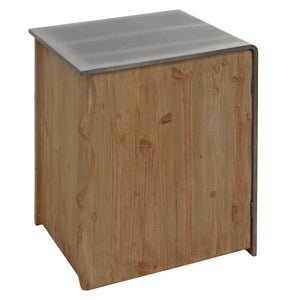 Beistelltisch Kommode Nachttisch Schrank Industrial Massivholz 60x50x40cm natur