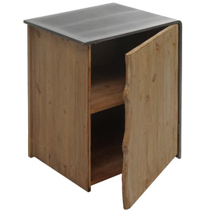 Beistelltisch Kommode Nachttisch Schrank Industrial Massivholz 60x50x40cm natur