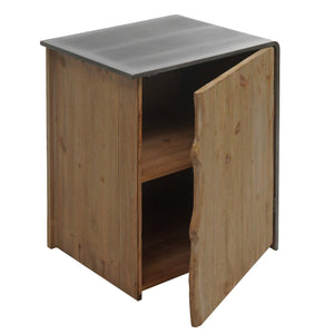 Beistelltisch Kommode Nachttisch Schrank Industrial Massivholz 60x50x40cm natur