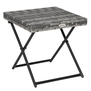 Beistelltisch klappbar für Garten Balkon Terrasse Polyrattan grau