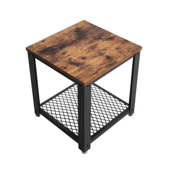 Beistelltisch Metallrahmen mit Ablage Braun IndustrialVIBE