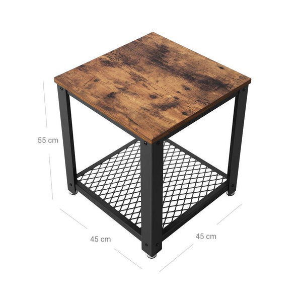 Beistelltisch Metallrahmen mit Ablage Braun IndustrialVIBE