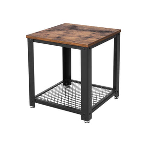 Beistelltisch Metallrahmen mit Ablage Braun IndustrialVIBE