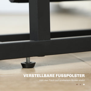 Beistelltisch mit Stofftasche & Glasplatte 40x18x55,5cm Schwarz