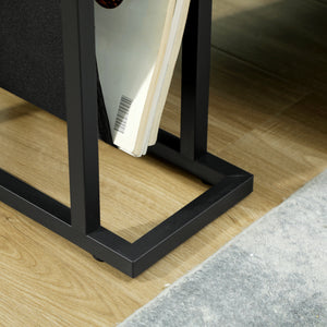Beistelltisch mit Stofftasche & Glasplatte 40x18x55,5cm Schwarz