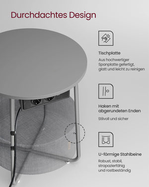 Beistelltisch Nachttisch mit Steckdosen