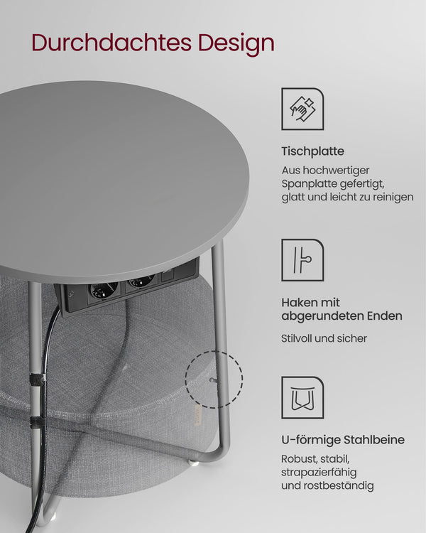 Beistelltisch Nachttisch mit Steckdosen
