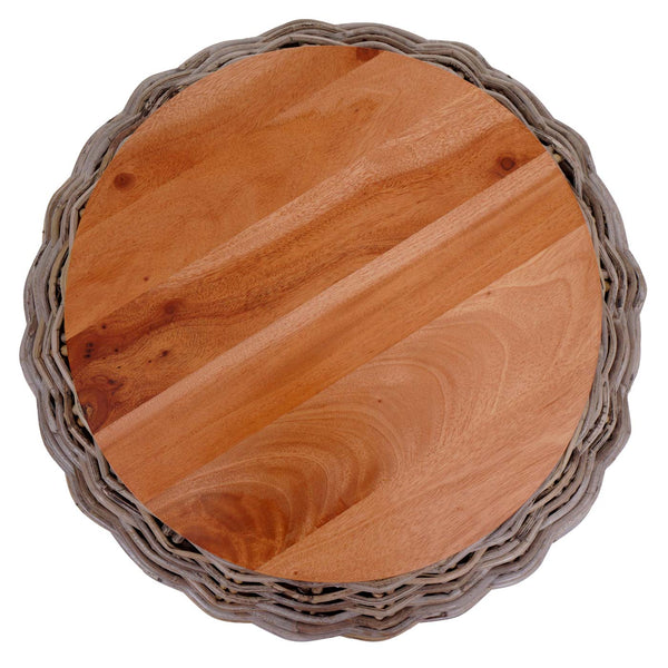 Beistelltisch Rattantisch Blumentisch Loungetisch rund 33x49x49cm natur