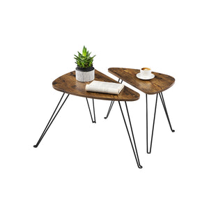 Set di tavolini laterali, 2 pezzi, marrone, IndustrialVIBE