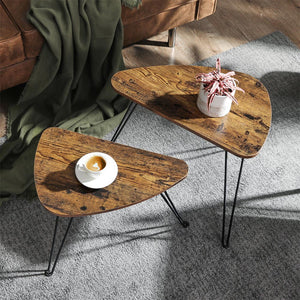 Set di tavolini laterali, 2 pezzi, marrone, IndustrialVIBE