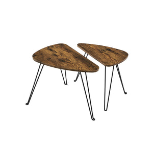 Set di tavolini laterali, 2 pezzi, marrone, IndustrialVIBE