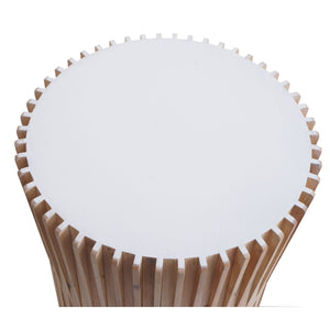 Beistelltisch Couchtisch Loungetisch Tanne Holz Ø51cm natur-weiss