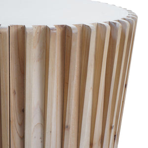 Beistelltisch Couchtisch Loungetisch Tanne Holz Ø51cm natur-weiss