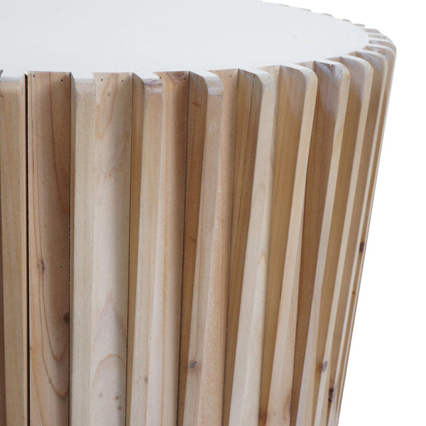 Beistelltisch Couchtisch Loungetisch Tanne Holz Ø51cm natur-weiss