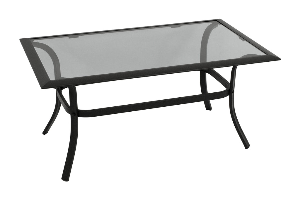 Beistelltisch ZAGREB 102x61cm, Stahl schwarz + Glas grau getönt