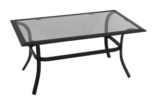 Beistelltisch ZAGREB 102x61cm, Stahl schwarz + Glas grau getönt