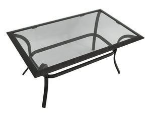 Beistelltisch ZAGREB 102x61cm, Stahl schwarz + Glas grau getönt