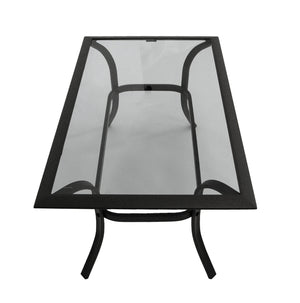 Beistelltisch ZAGREB 102x61cm, Stahl schwarz + Glas grau getönt