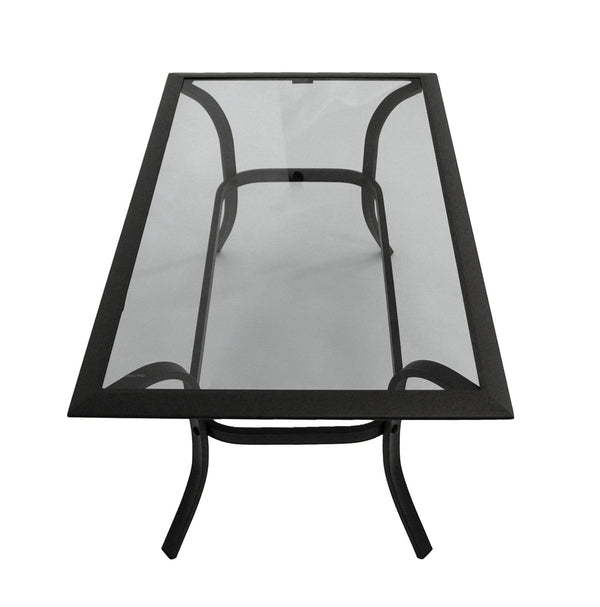 Beistelltisch ZAGREB 102x61cm, Stahl schwarz + Glas grau getönt