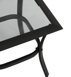 Beistelltisch Zagreb 46x46cm Stahl schwarz Glas grau getönt