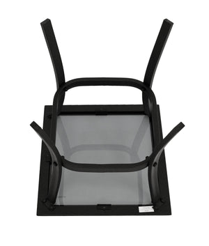 Beistelltisch Zagreb 46x46cm Stahl schwarz Glas grau getönt