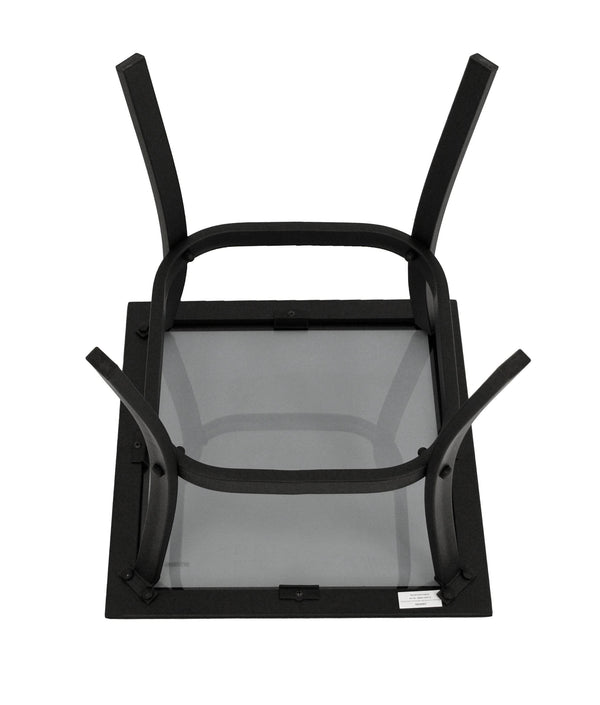 Beistelltisch Zagreb 46x46cm Stahl schwarz Glas grau getönt