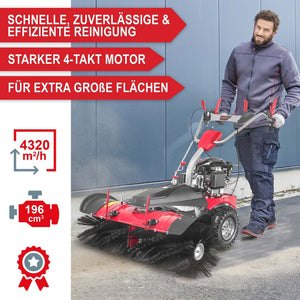 Benzin Kehrmaschine AllSeason Pro - inkl Schneepflug und Schneeketten