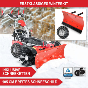 Benzin Kehrmaschine AllSeason Pro - inkl Schneepflug und Schneeketten