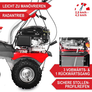 Benzin Kehrmaschine AllSeason Pro - inkl Schneepflug und Schneeketten