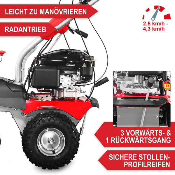 Benzin Kehrmaschine AllSeason Pro - inkl Schneepflug und Schneeketten