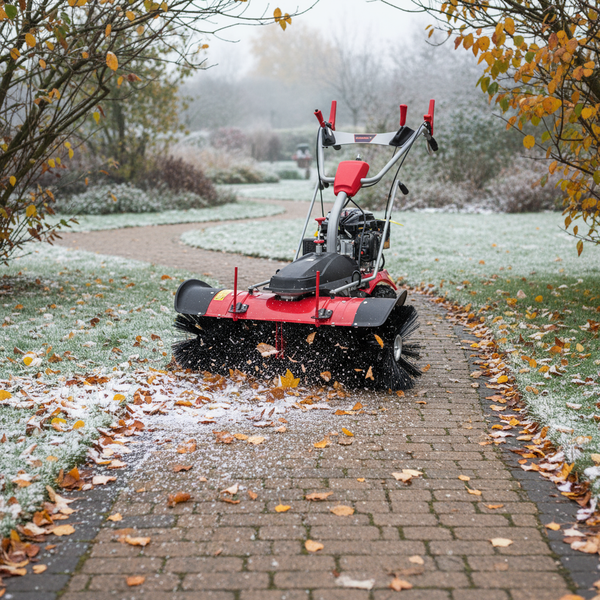 Benzin Kehrmaschine AllSeason Pro - inkl Schneepflug und Schneeketten
