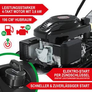Benzin Rasenmäher Simon 6.5PS mit Mulchkit