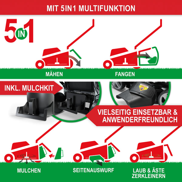 Benzin Rasenmäher Simon 6.5PS mit Mulchkit