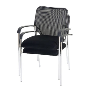 2er-Set Besucherstuhl schwarz Textil