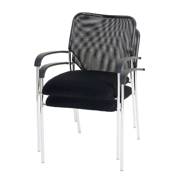 2er-Set Besucherstuhl schwarz Textil