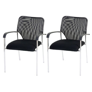 2er-Set Besucherstuhl schwarz Textil