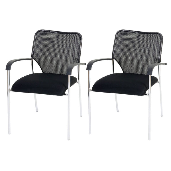 2er-Set Besucherstuhl schwarz Textil