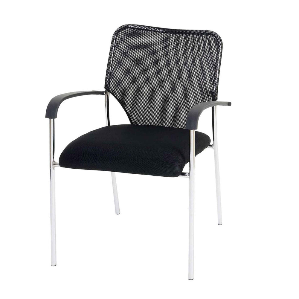 2er-Set Besucherstuhl schwarz Textil