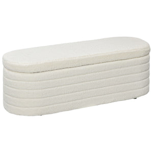 Bettbank mit Stauraum Teddy-Fleece cremeweiss
