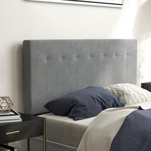 Bettkopfteil höhenverstellbar für Schlafzimmer 140cm Samtoptik grau