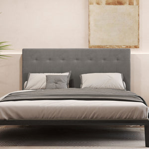 Bettkopfteil höhenverstellbar für Schlafzimmer 140cm Samtoptik grau