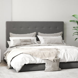 Bettkopfteil höhenverstellbar für Schlafzimmer 140cm Samtoptik grau