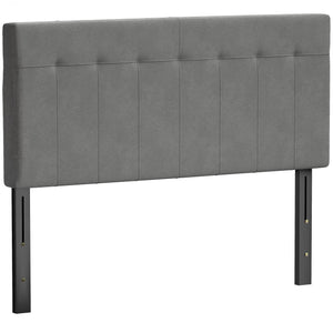 Bettkopfteil höhenverstellbar für Schlafzimmer 140cm Samtoptik grau