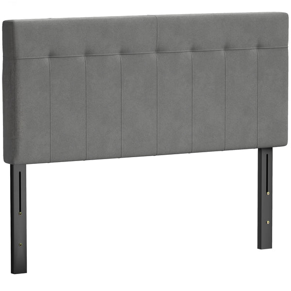 Bettkopfteil höhenverstellbar für Schlafzimmer 140cm Samtoptik grau