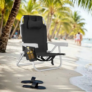 Aluminium Strandstuhl Coral schwarz 2er Set
